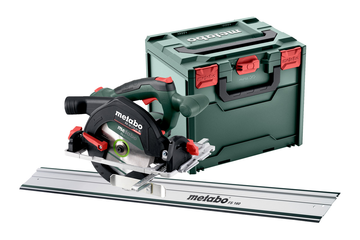 Metabo 691222000 Akumulatorowa pilarka tarczowa KS 18 LTX 57 BL 18V bez akumulatorów i ładowarki + szyna prowadząca FS 160