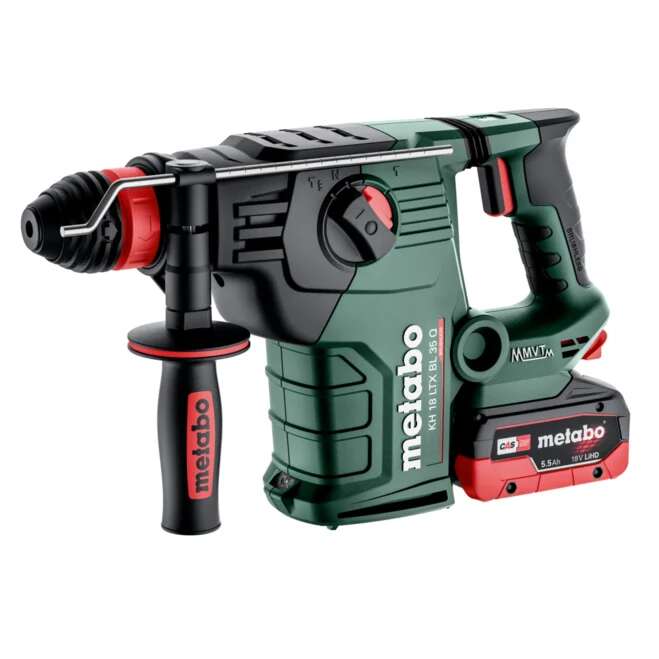 Metabo 600813660 Młot udarowo-obrotowy KH 18 LTX BL 35 Q Accu z akumulatorami 2x 18V LiHD 5,5Ah i szybką ładowarką ASC 145 w zestawie metaBOX
