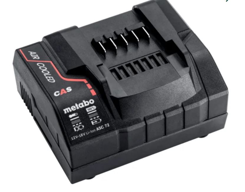 Metabo Akcesoria 627382000 Ładowarka akumulator&oacute;w ASC 72 12&ndash;18 V z chłodzeniem powietrzem
