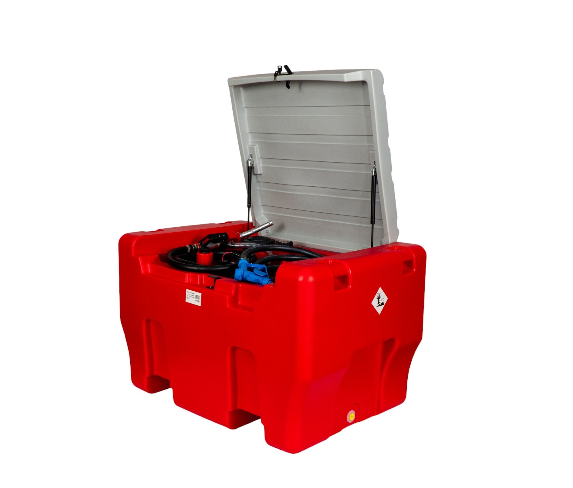 Metal Works 724574582 TDA3305012 Zbiornik oleju napędowego czerwony PE 330 l + niebieski 50l, pompa 12V