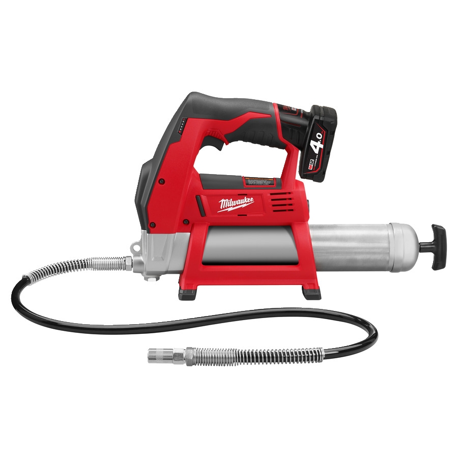 Milwaukee 4933441675 M12 GG-401B M12 Subkompaktowa smarownica 12V + akumulator M12 B4 + ładowarka C12 C + torba