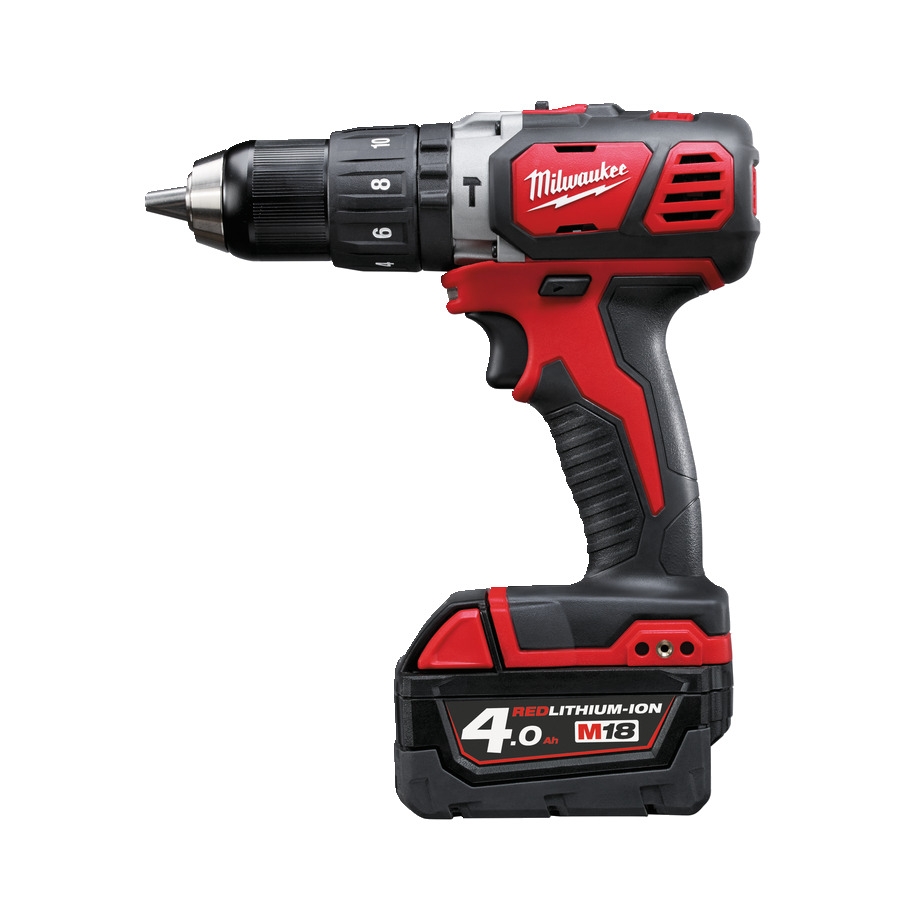 Milwaukee 4933443520 M18 BPD-402C M18 Kompaktowa wiertarko-wkrętarka udarowa 18V + 2 akumulatory M18 B4 + ładowarka M12-18 C + walizka
