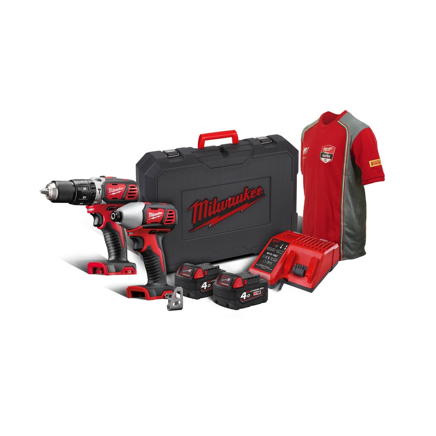 Milwaukee 4933443552 M18 BPP2C-402C M18 POWERPACK Zestaw: M18 BPD-0 + M18 BID-0 + 2 akumulatory M18 B4 + ładowarka M12-18 C + walizka