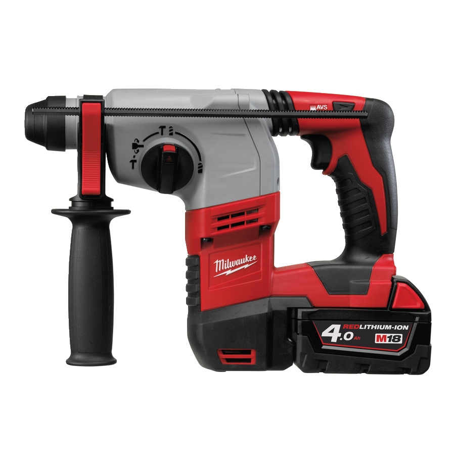Milwaukee 4933443468 HD18 H-402C M18 HEAVY DUTY Młotowiertarka wielofunkcyjna SDS-Plus 18V + 2 akumulatory M18 B4 + ładowarka M12-18 C + walizka