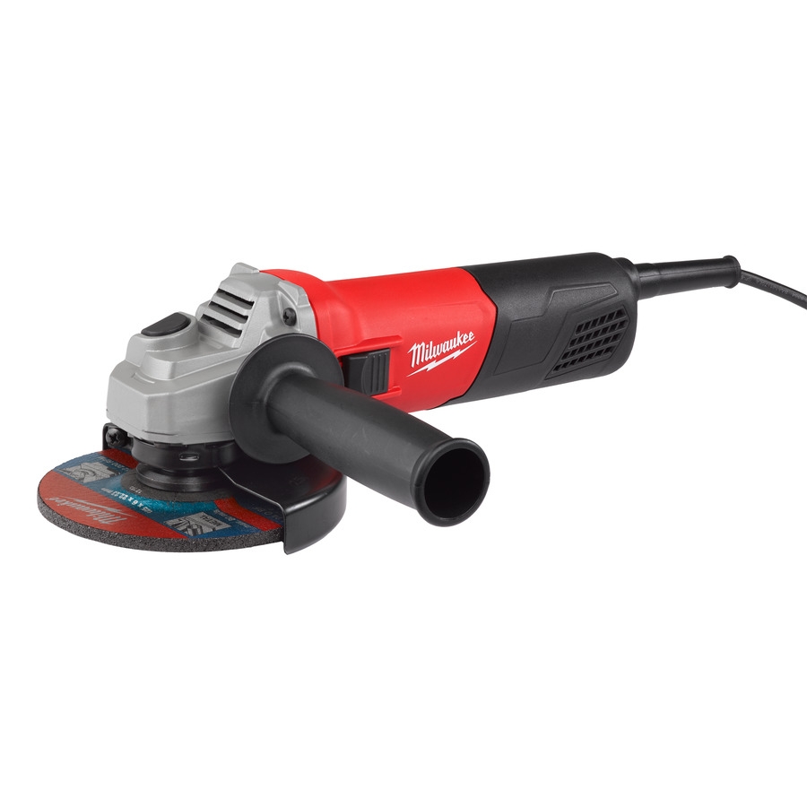 Milwaukee 4933451211 AG 800-125 E Szlifierka kątowa 800W 125mm z włącznikiem suwakowym z funkcją blokady, bez walizki