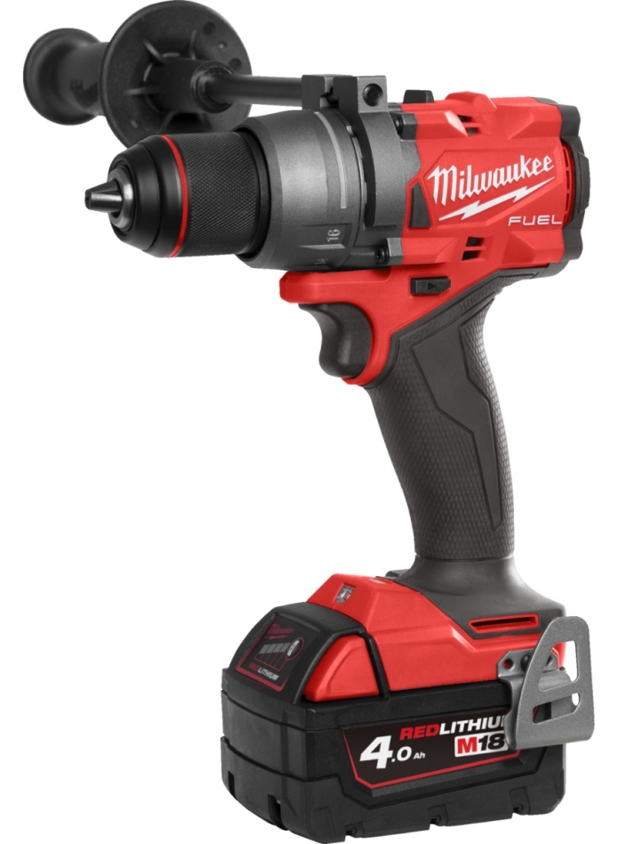 Milwaukee 4933492472 M18 FDD3-402C M18 FUEL Wiertarko-wkrętarka + 2 akumulatory M18 B4 + ładowarka M12-18 C + walizka