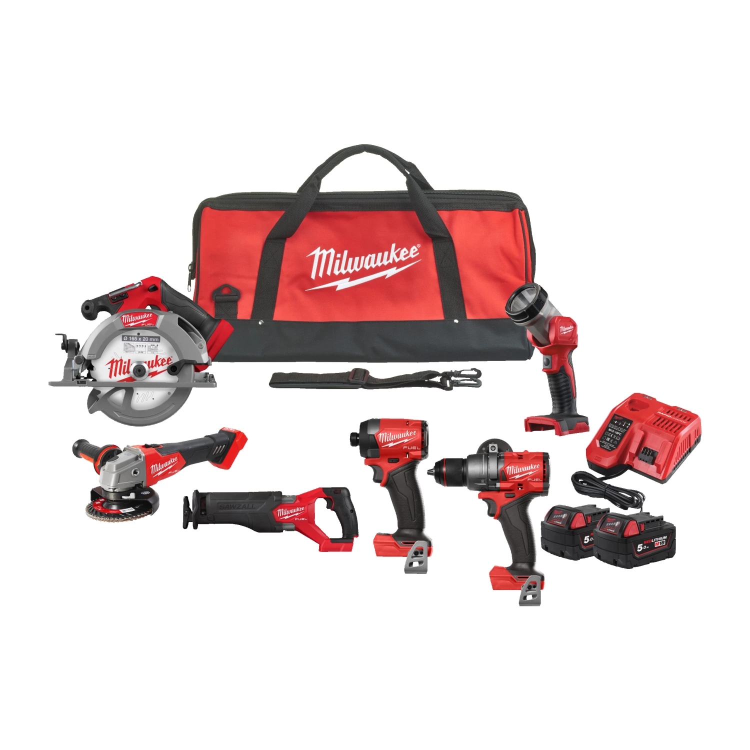 Milwaukee 4933498658 M18 FPP6G3-502B M18 FUEL&trade; Powerpack 6 maszyn 18V 5.0Ah Li-Ion w torbie 4933480874