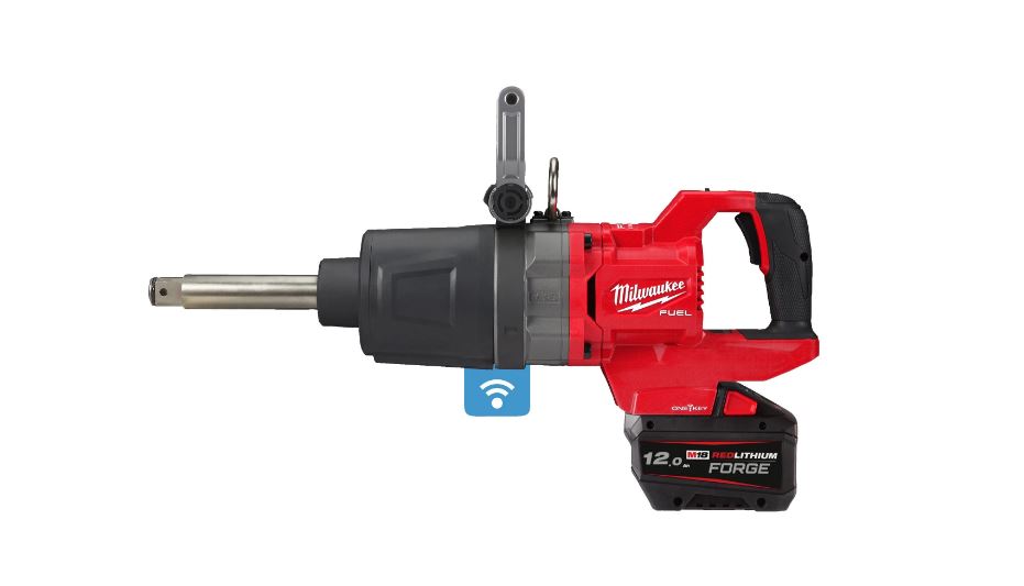 Milwaukee 4933499251 M18 ONEFHIWF1D-121C Klucz udarowy z jednym kluczem 1" Klucz udarowy z akumulatorem FUEL™ rękojeść D + przedłużony trzon 18V 12Ah Li-Ion