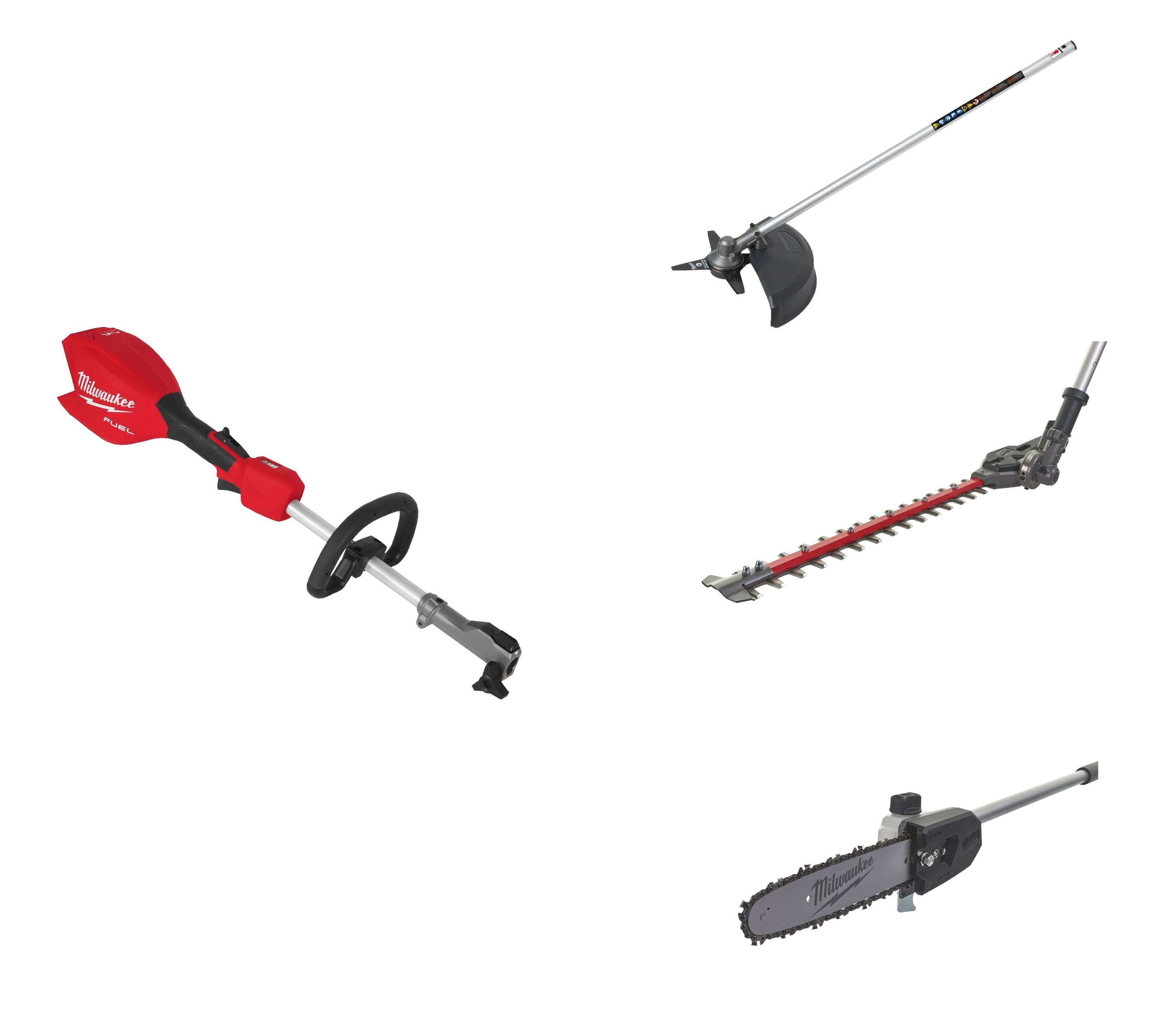 Milwaukee M18FOPH Zestaw podstawowy M18 FUEL&trade; Outdoor Power Head + nasadki do piły łańcuchowej, nożyc do żywopłotu i kosy spalinowej, bez akumulatora i ładowarki