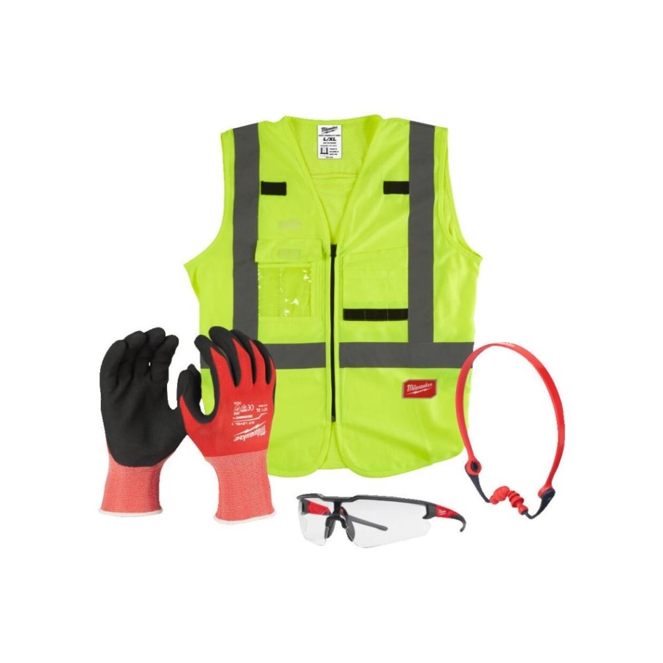 Milwaukee Akcesoria 4932492063 CONSTRUCTION PPE KIT Zestaw ochrony osobistej z rękawicami, rozmiar 10/XL