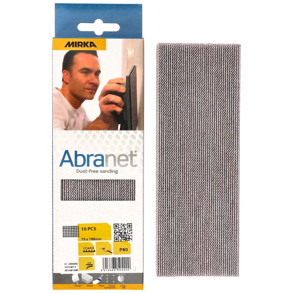 Mirka Akcesoria AE150F1080 ABRANET Siatka ścierna 70x198mm Grip grit P80 10szt