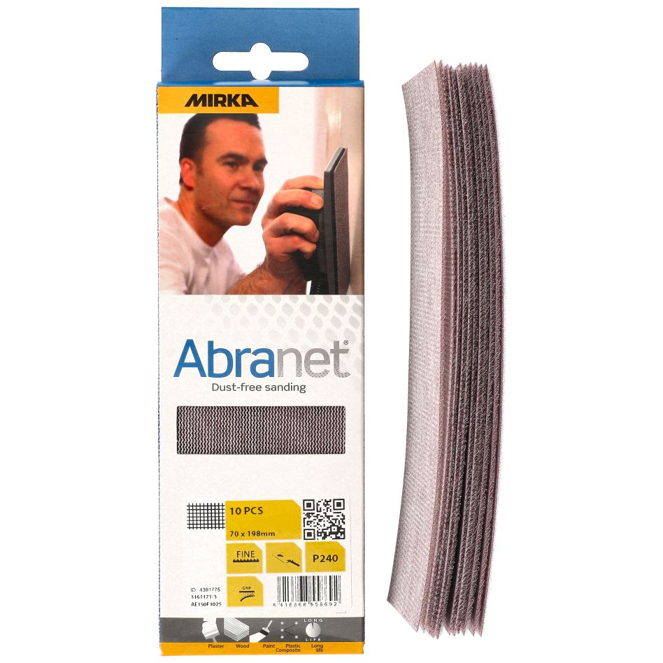 Mirka Akcesoria AE150F1025 ABRANET Siatka ścierna 70x198mm ziarnistość P240 10szt