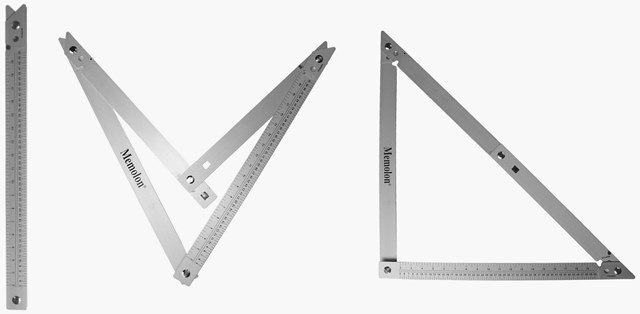 Toolnation MVH500 Składany aluminiowy hak budowlany Memo , 60x60x90cm, 45° i 90°, w nylonowym etui