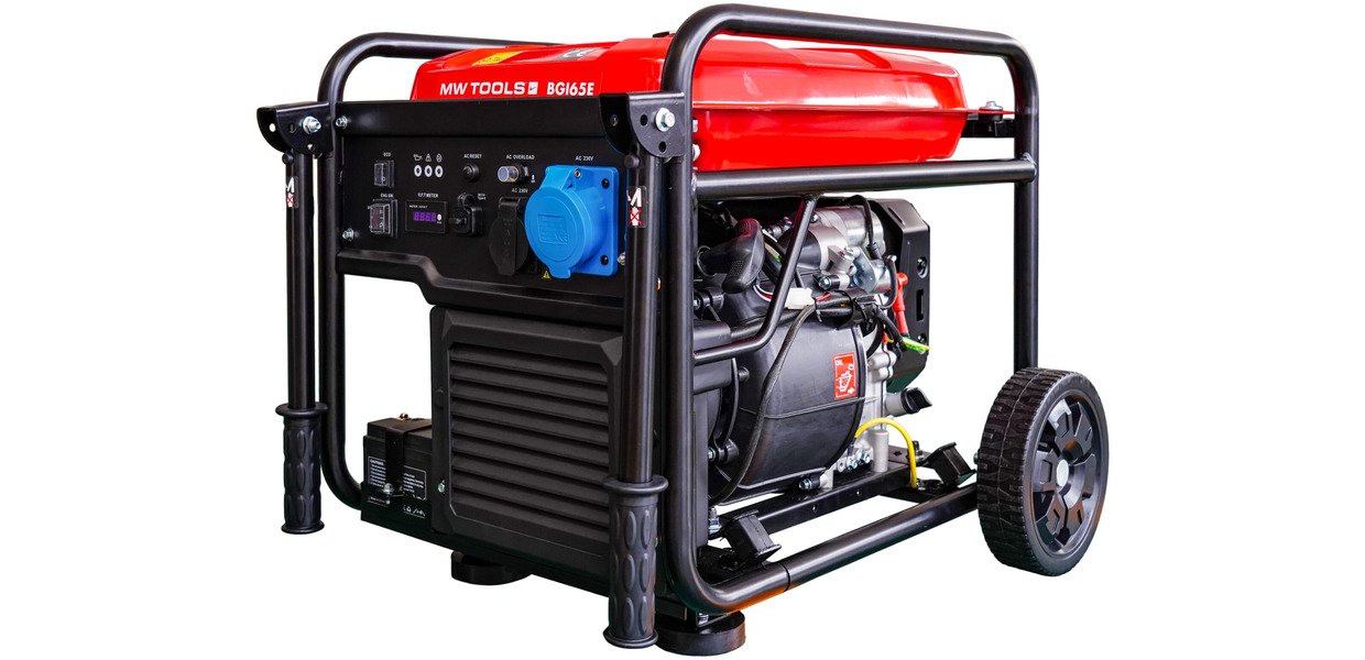 mwtools 724562443 BGI65E Benzynowy generator inwerterowy 6,5 kW 230V z rozruchem elektrycznym