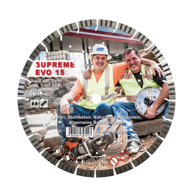 Norton Clipper 70184633926 Supreme EVO15 Tarcza diamentowa &Oslash; 350x20mm 10szt
