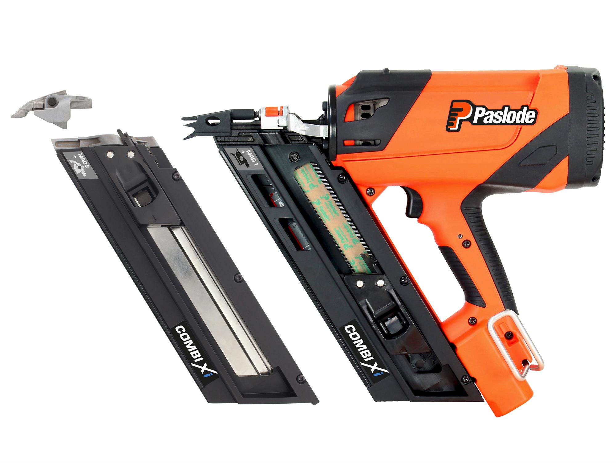 Paslode 014005 COMBI Xi impulse 2-w-1 Combi Tacker do gwoździ łączonych papierem pod kątem 34° i gwoździ kotwiących