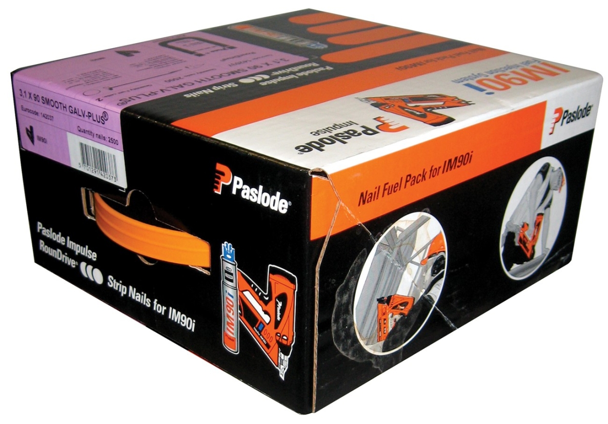 Paslode Mocowanie 142013 Gwóźdź paskowy 2,8 x 63 pierścień galva RounDrive (w tym naboje gazowe) 3750 sztuk