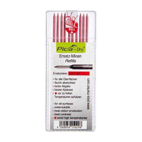 Pica PI4031 4031 Czerwony wodoodporny wkład suchościeralny do ołówka kreślarskiego