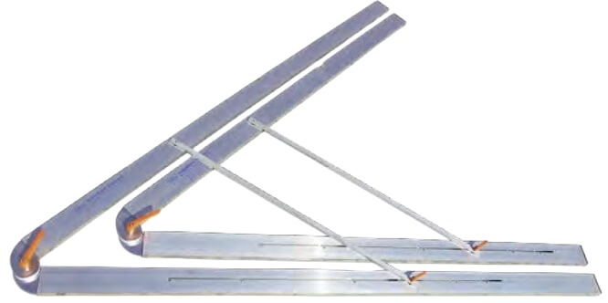 Rabo 60-8020V175 Składany aluminiowy hak budowlany 175 cm z płynną regulacją w zakresie 0-120° i regulowaną libellą