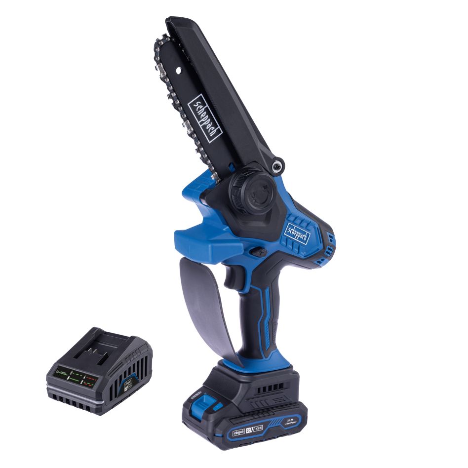 Scheppach 5910310400 Akumulatorowa pilarka do przycinania 20V BC-PS150-X zestaw