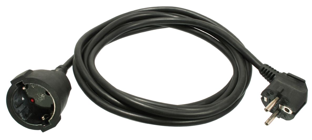 Schwabe 50202 Przedłużacz Vinyl 230V/16A IP20 H05VV-F 3G1.5 czarny 2m