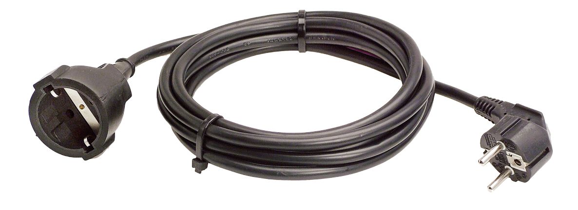 Schwabe 50512 Przedłużacz Vinyl 230V/16A IP20 H05VV-F 3G1.5 czarny 5m
