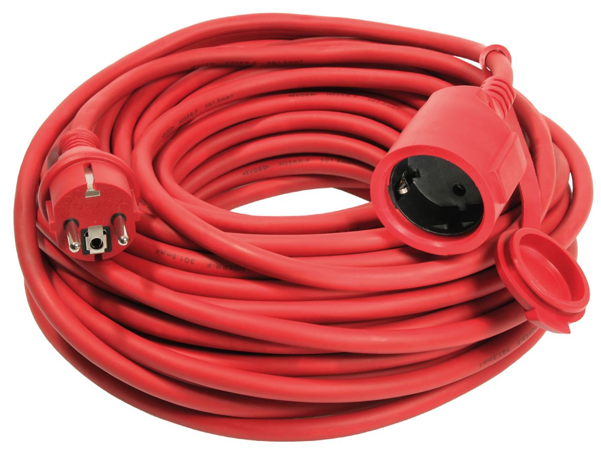Schwabe 60210 Przedłużacz Guma 230V/16A IP44 H05RR-F 3G1.5 czerwony 10m