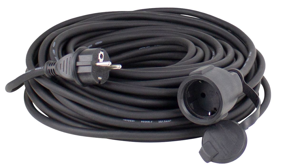 Schwabe 60336 Przedłużacz neoprenowy 230V/16A IP44 H07RN-F 3G1,5 czarny 20m