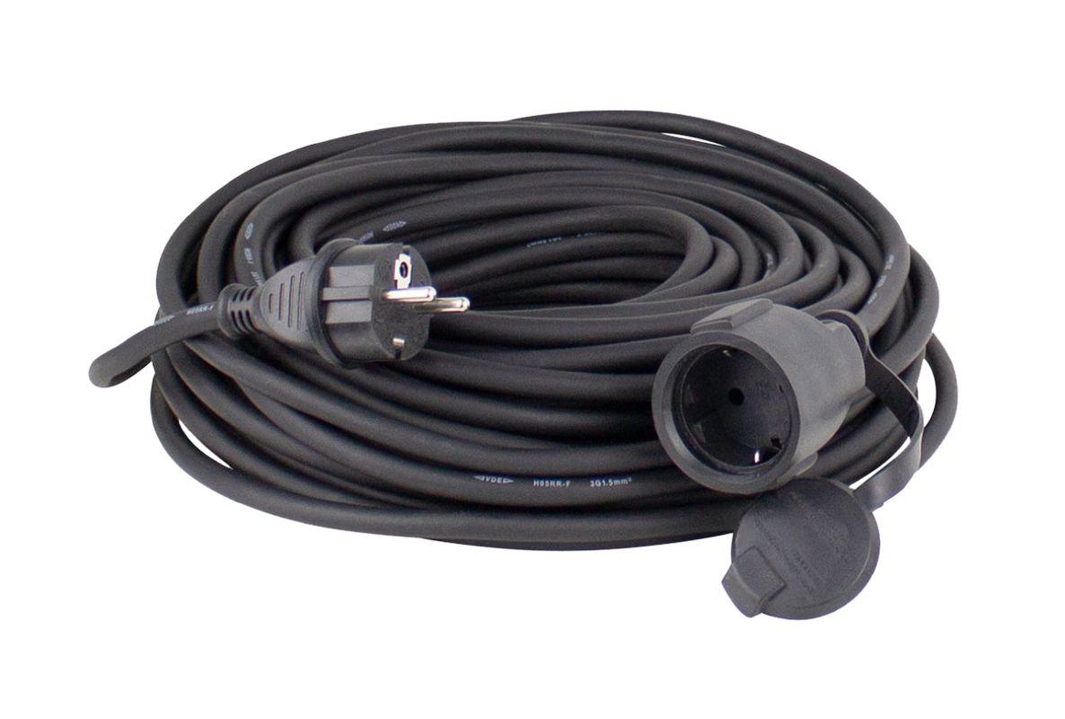 Schwabe 60341 Przedłużacz neoprenowy 230V/16A IP44 H07RN-F 3G2.5 czarny 50m