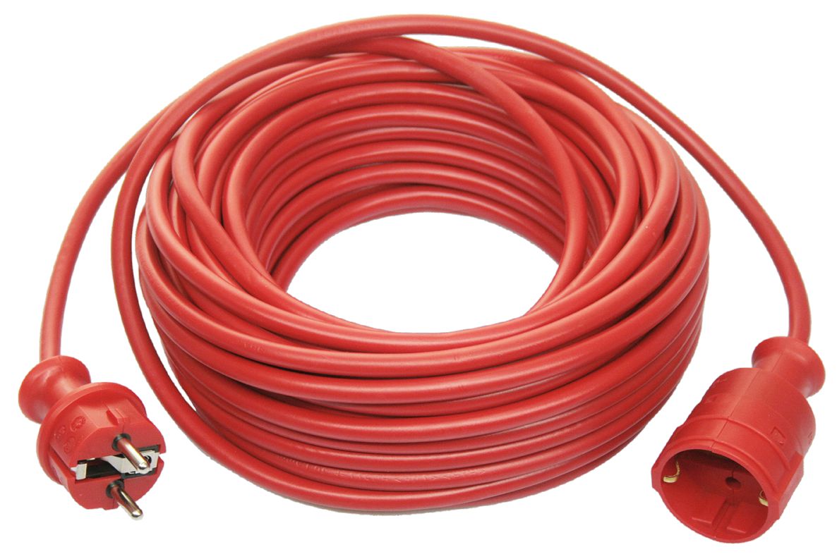 Schwabe 60359 Przedłużacz Vinyl 230V/16A IP20 H05VV-F 3G1.5 czerwony 50m