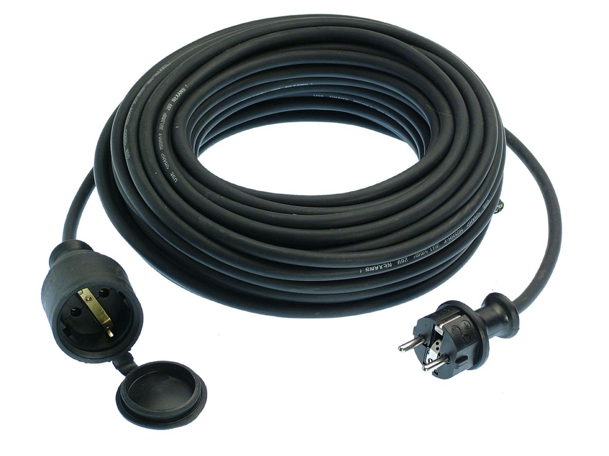 Schwabe 60364 Przedłużacz Guma 230V/16A IP44 H05RR-F 3G1.5 czarny 25m