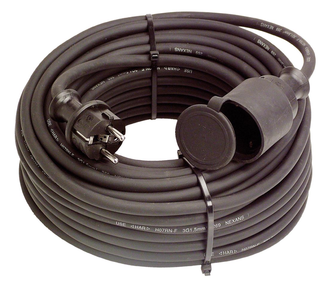 Schwabe 60370 Przedłużacz neoprenowy 230V/16A IP44 H07RN-F 3G1,5 czarny 25m