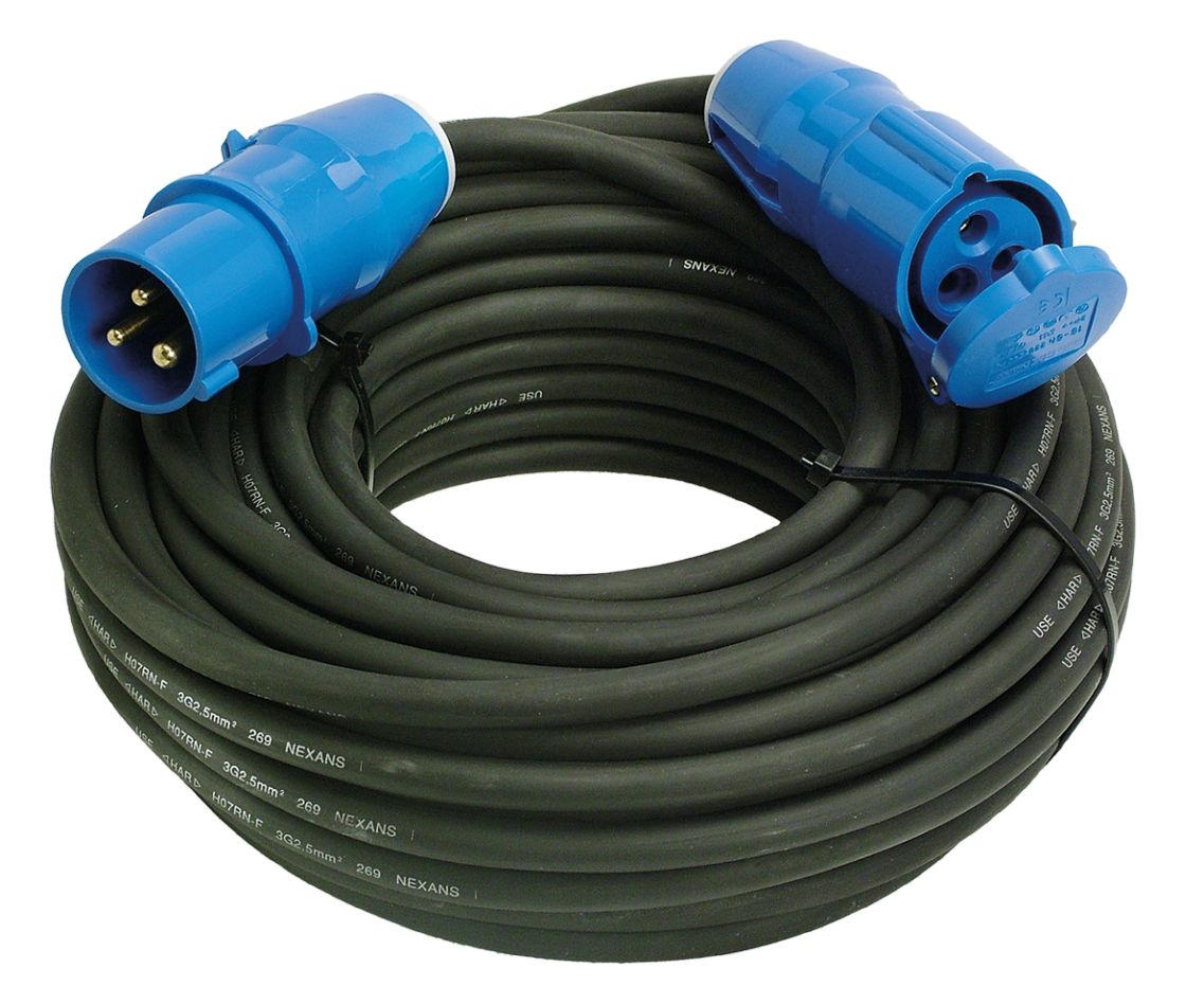 Schwabe 60479 Przedłużacz kempingowy CEE neoprenowy 230V/16A H07RN-F 3G2,5 IP44 czarny 25m
