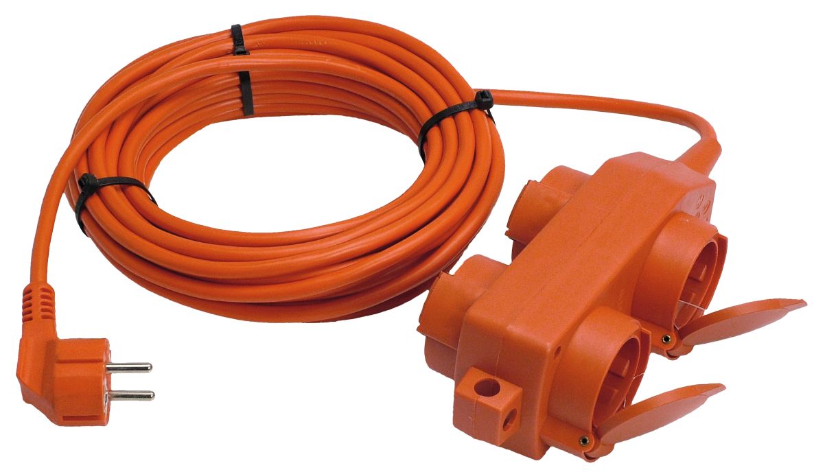 Schwabe 60612 Przedłużacz H05VV-F 3G1.5 10m z blokiem rozdzielczym 230V/16A IP20 4-kanałowy