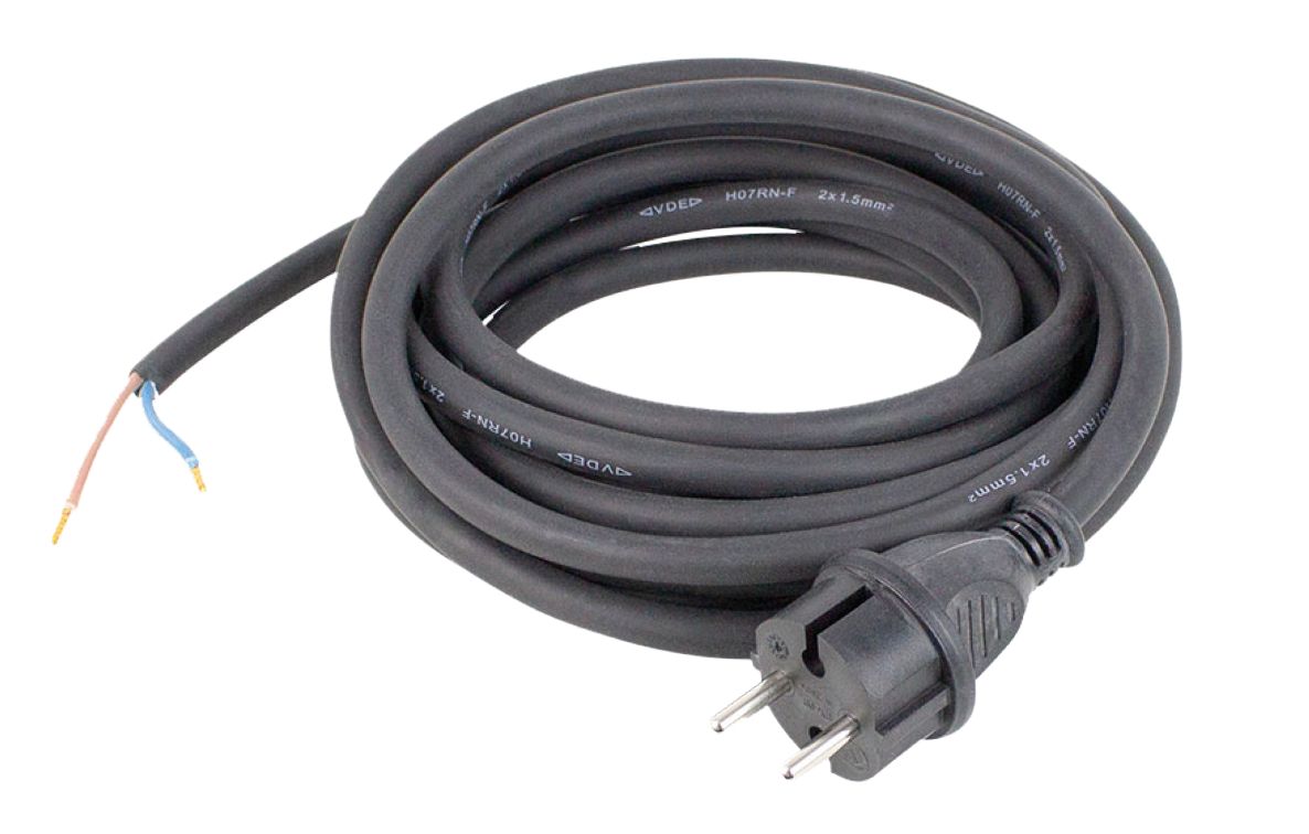 Schwabe 70556 Przewód połączeniowy neoprenowy 230V/16A IP44 H07RN-F 2G1,5 czarny 3m