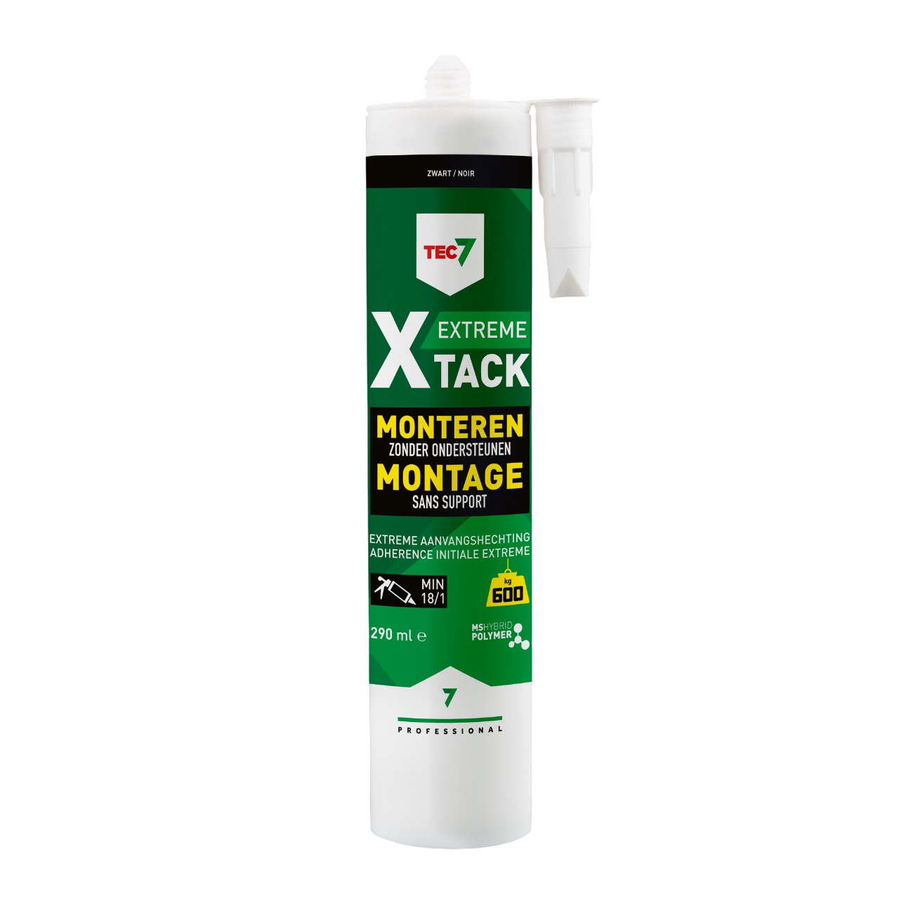 TEC7 534515000 X-Tack Czarny uszczelniacz montażowy w kartuszu 290 ml