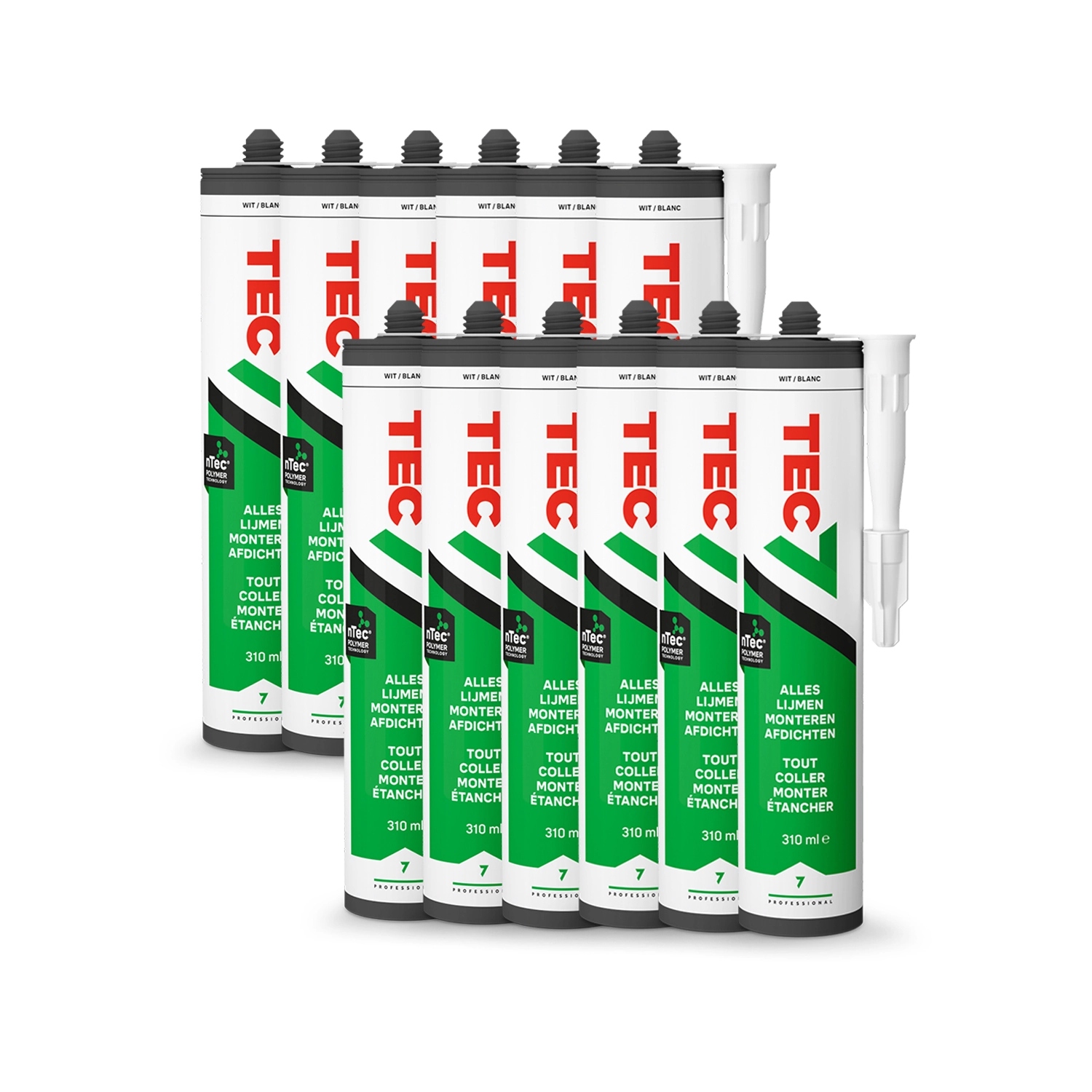 TEC7 535206000B Biały uszczelniacz montażowy 310ml 12 sztuk