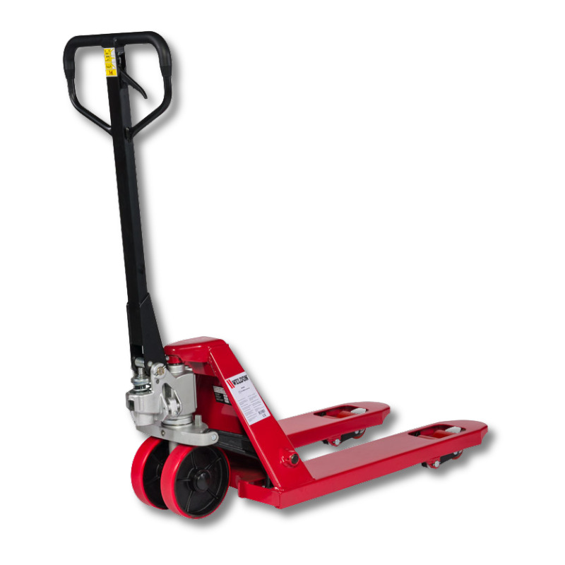 Weldon QPE100 Seria QUALITY W&oacute;zek paletowy kr&oacute;tki 2500kg Koła skrętne PU pojedyncze poli 1000x540mm